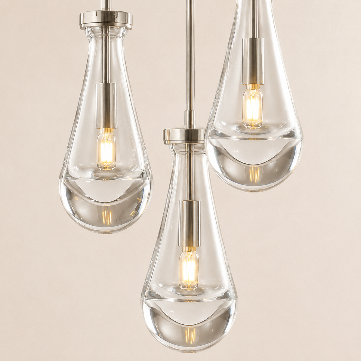 Aurelia Rain Round Rod Chandelier 8"D