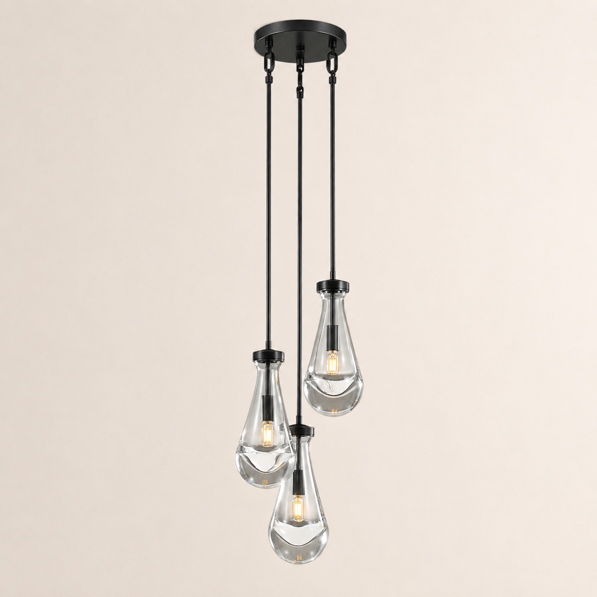 Aurelia Rain Round Rod Chandelier 8"D