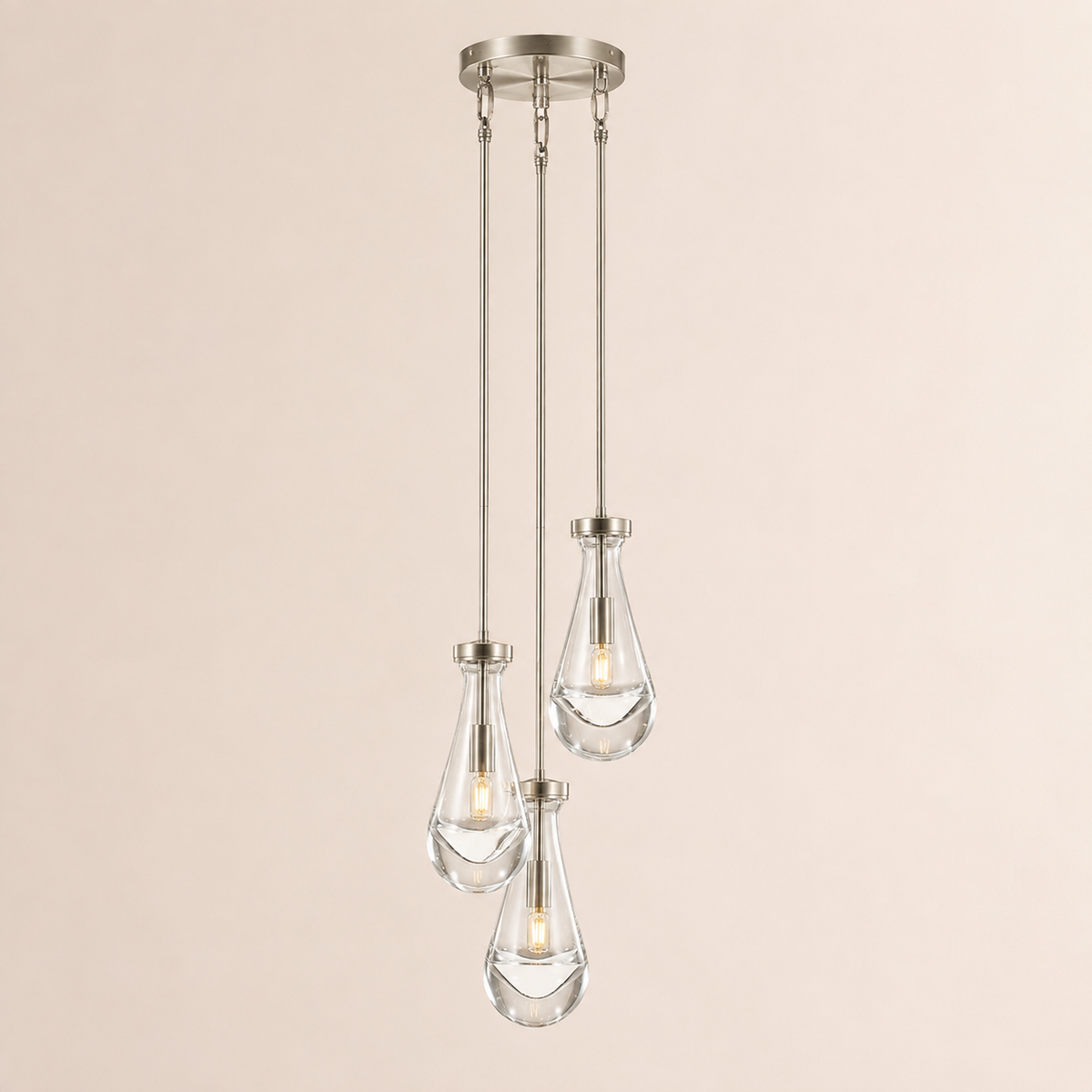 Aurelia Rain Round Rod Chandelier 8"D