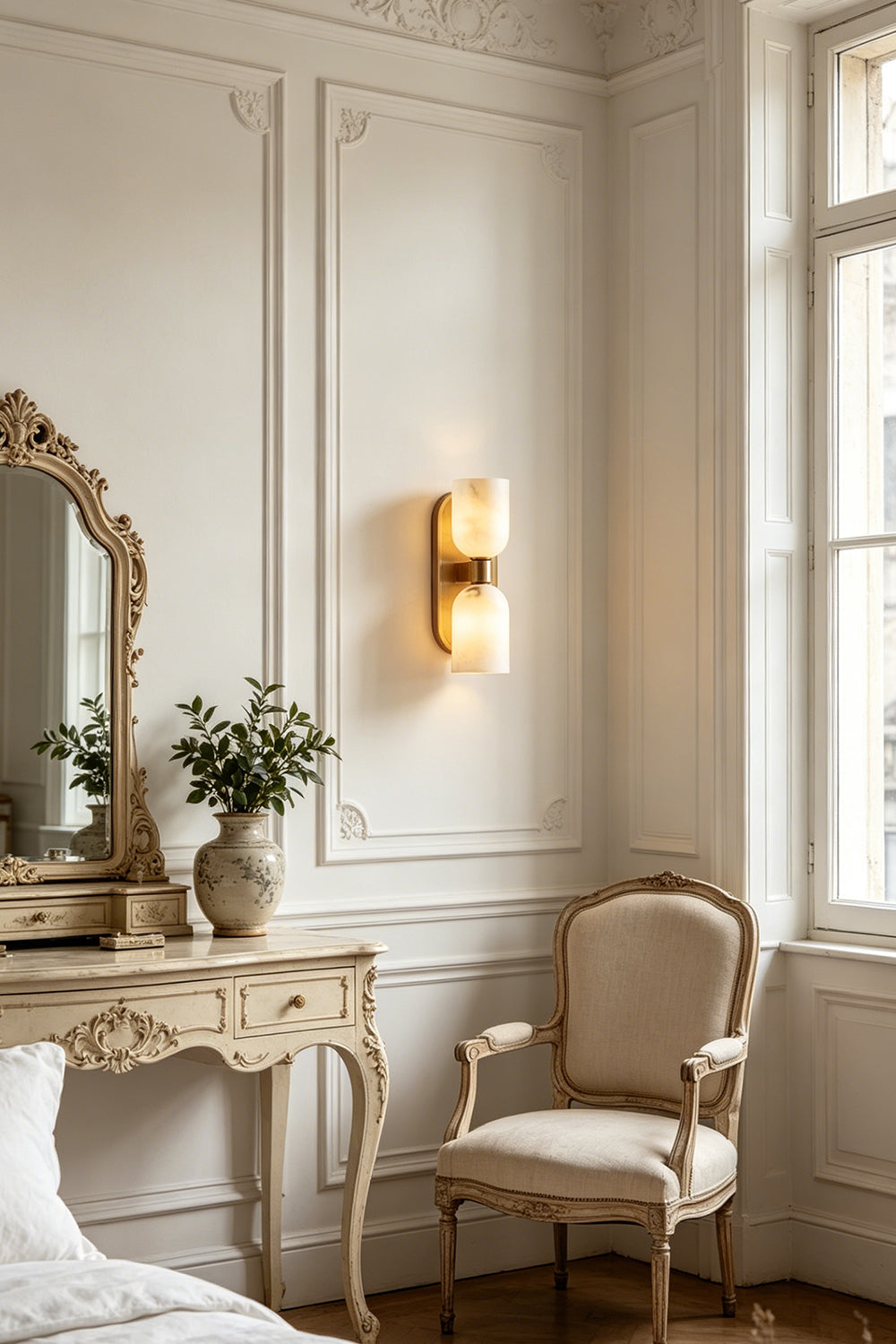 Aurelian Alabaster Wall Light for Living room | vexa lamps