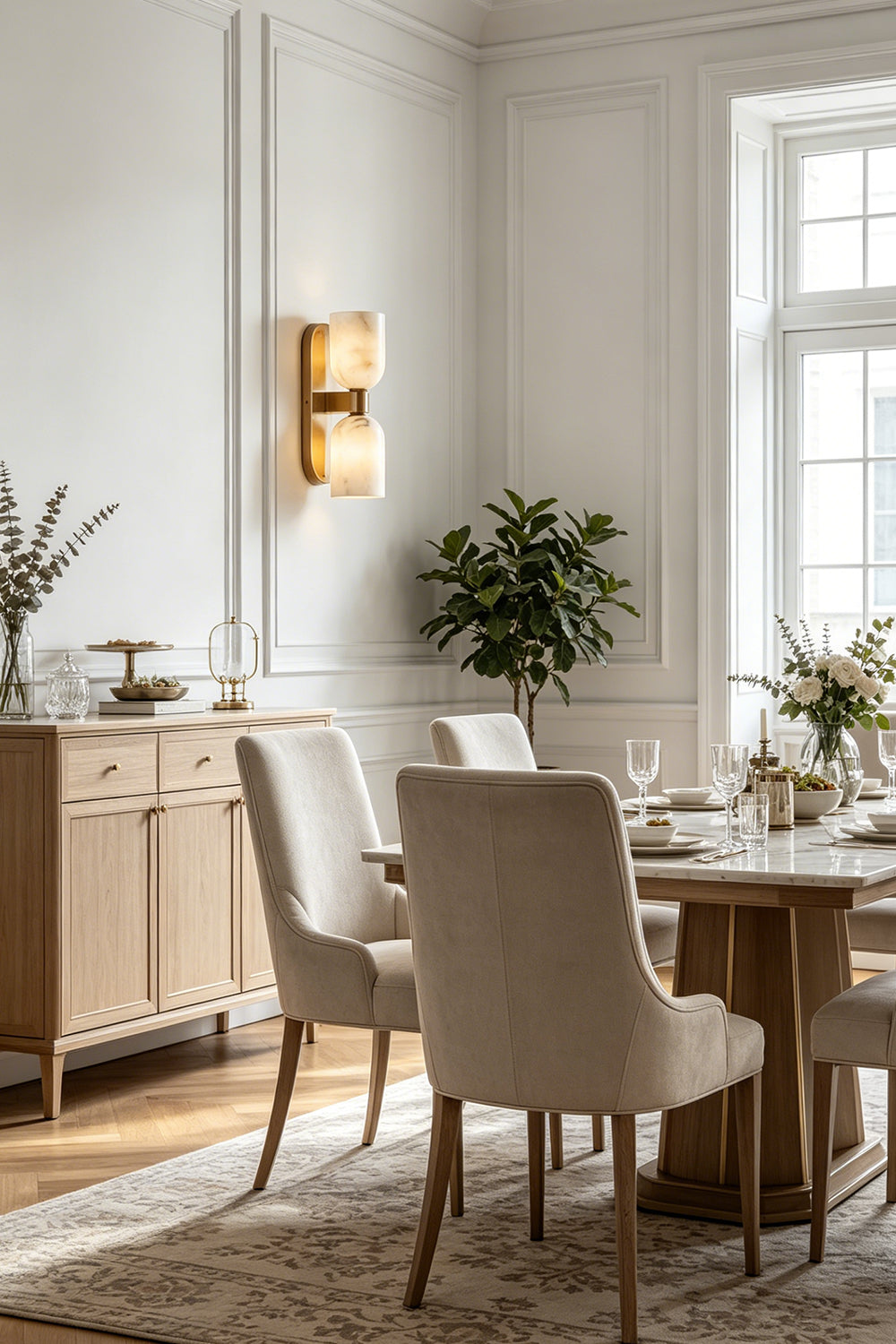 Aurelian Alabaster Wall Light for Dining Room | vexa lamps