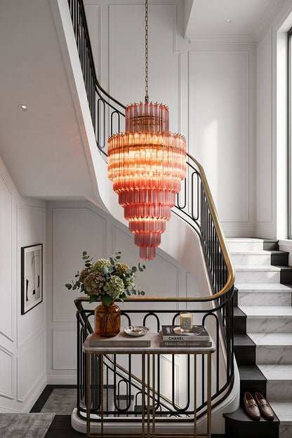 Aurora Cascade Glass Chandelier for Staircase | Samu  Lamp