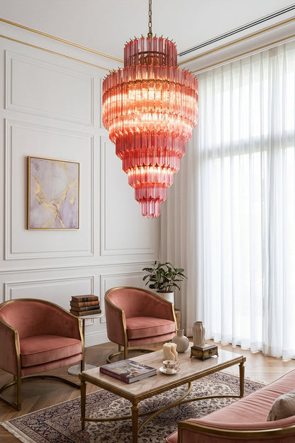 Aurora Cascade Glass Chandelier for Living room | Samu  Lamp