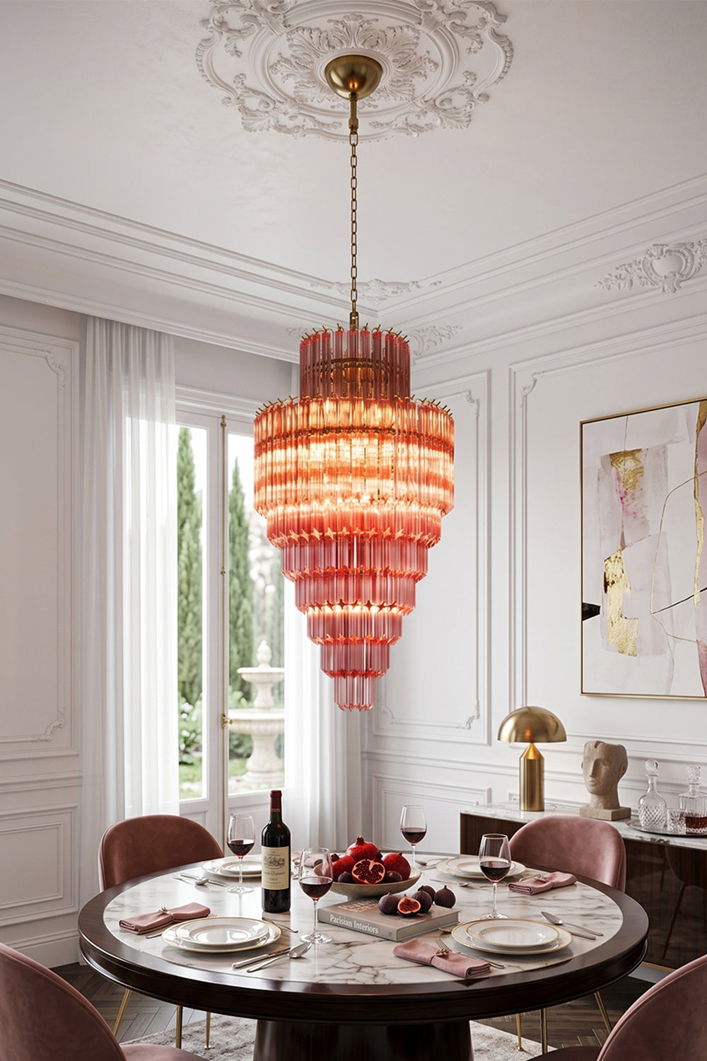 Aurora Cascade Glass Chandelier for Restaurant | Samu  Lamp