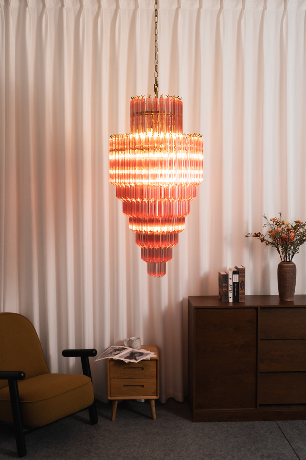 Aurora Cascade Glass Chandelier | detail | Samu  Lamp