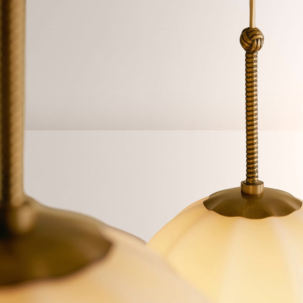 Maren Multi-Globe Ribbed Opal Glass Chandelier