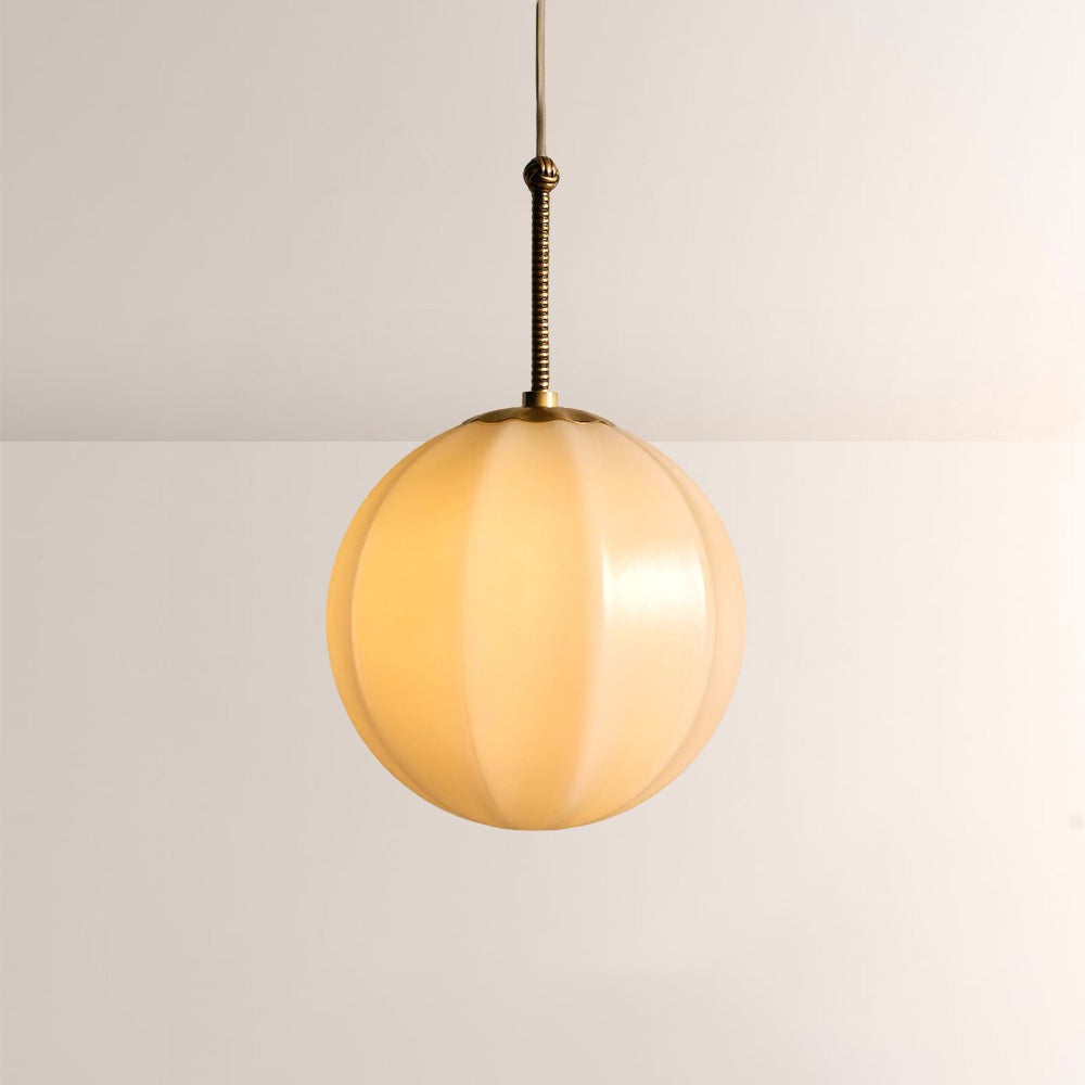 Maren Ribbed Opal Glass Pendant Light 12"D 16"D 20"D