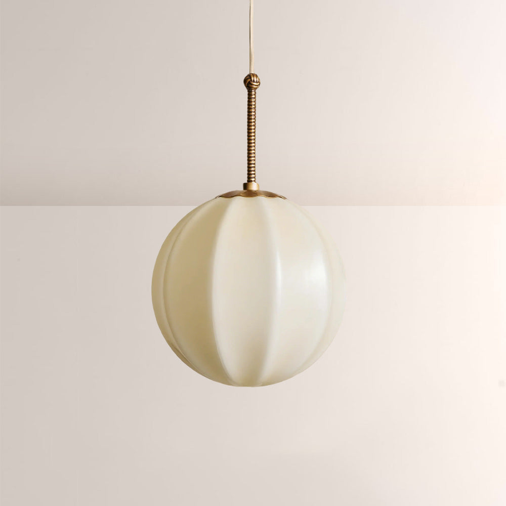 Maren Ribbed Opal Glass Pendant Light 12"D 16"D 20"D