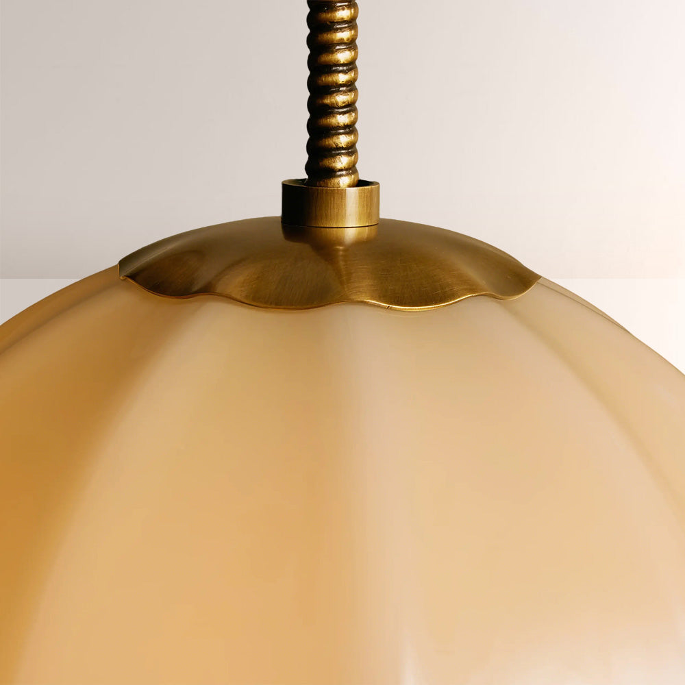 Maren Ribbed Opal Glass Pendant Light 12"D 16"D 20"D