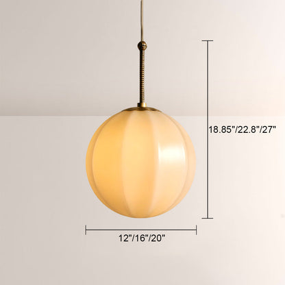 Maren Ribbed Opal Glass Pendant Light 12"D 16"D 20"D