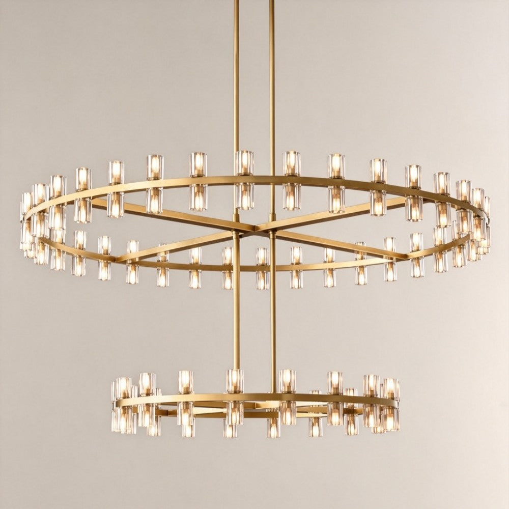 Avelune LED Round Two Tier Chandelier 60"D