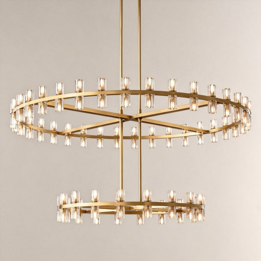 Avelune LED Round Two Tier Chandelier 60"D