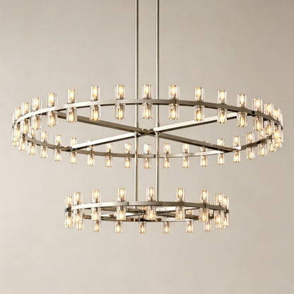 Avelune LED Round Two Tier Chandelier 60"D
