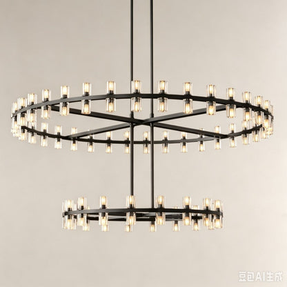 Avelune LED Round Two Tier Chandelier 60"D