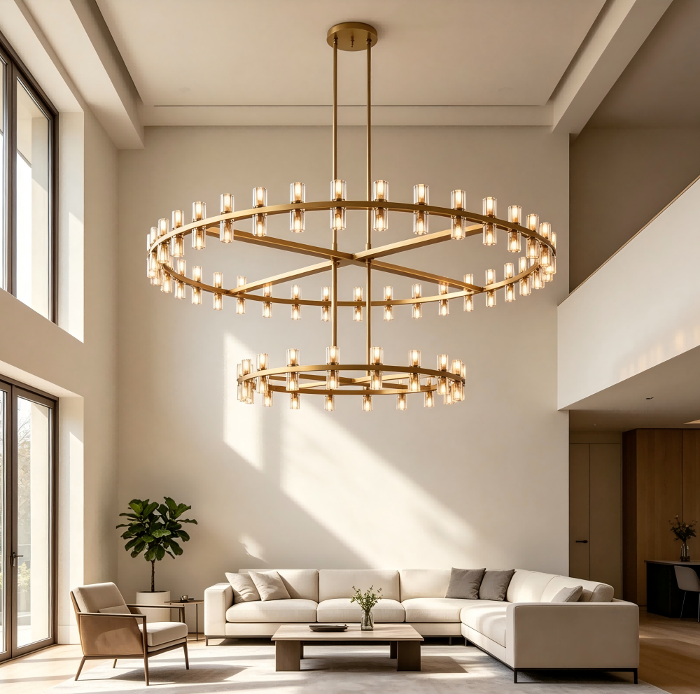 Avelune LED Round Two Tier Chandelier 60"D