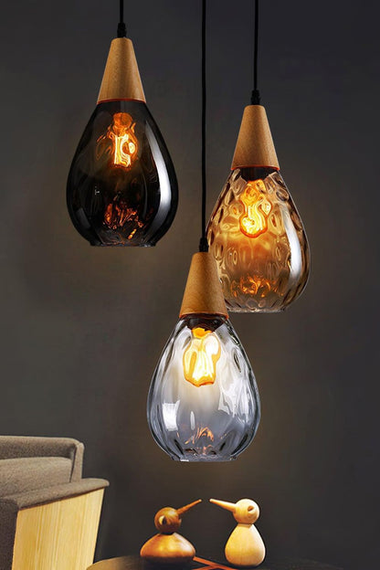 Besnier Rippled Glass Pendant Light - view 5 | everlamps