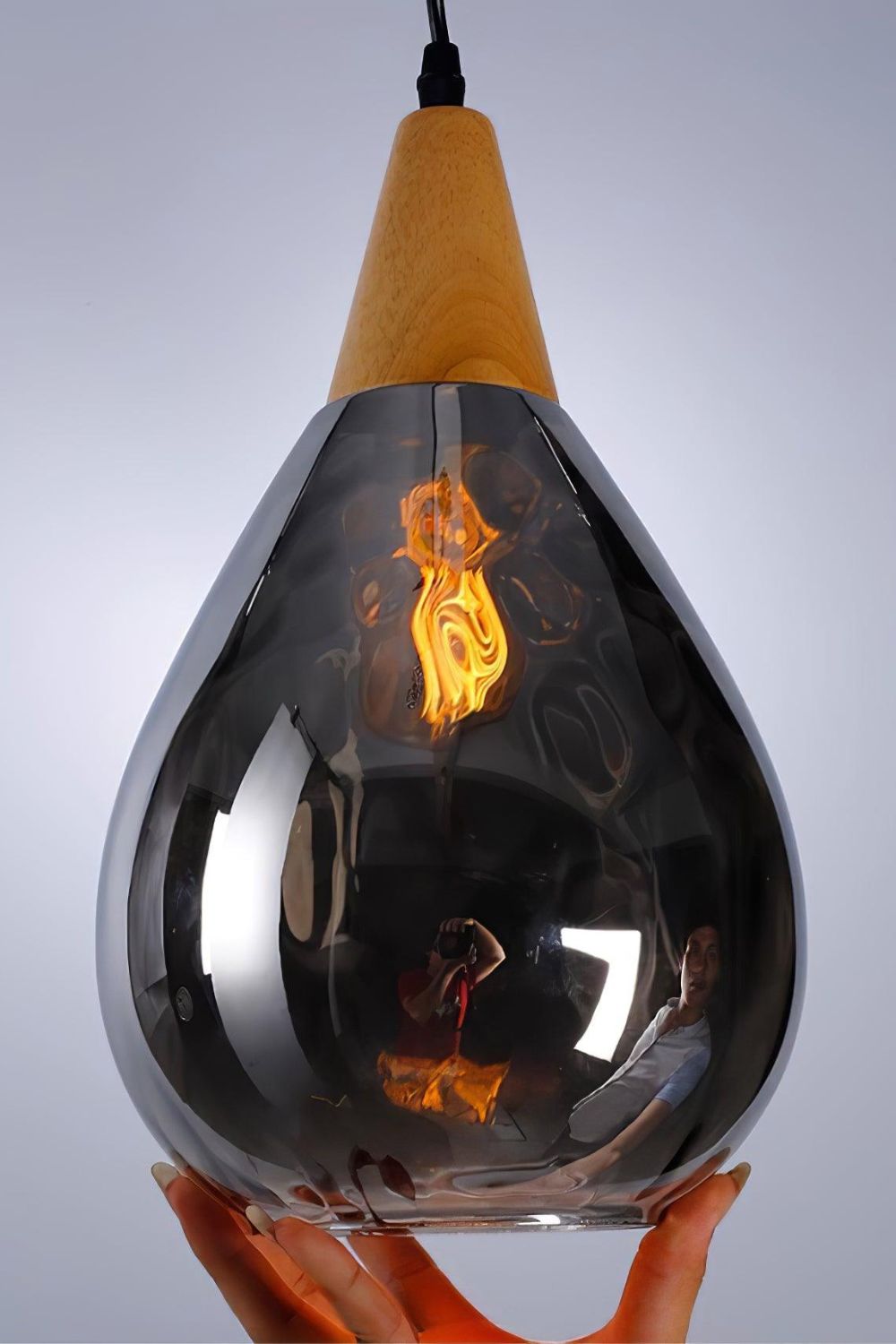 Besnier Rippled Glass Pendant Light - view 11 | everlamps