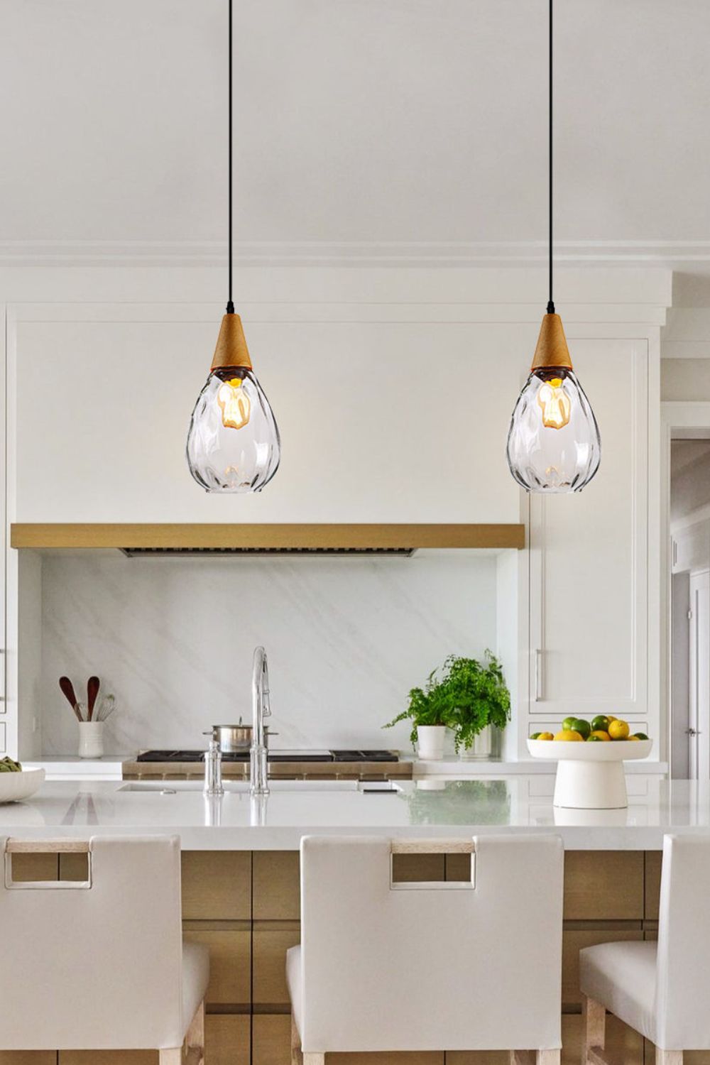 Besnier Rippled Glass Pendant Light - view 8 | everlamps