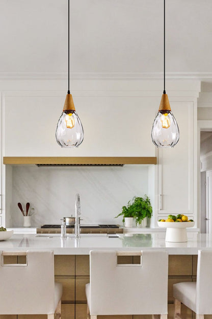 Besnier Rippled Glass Pendant Light - view 8 | everlamps