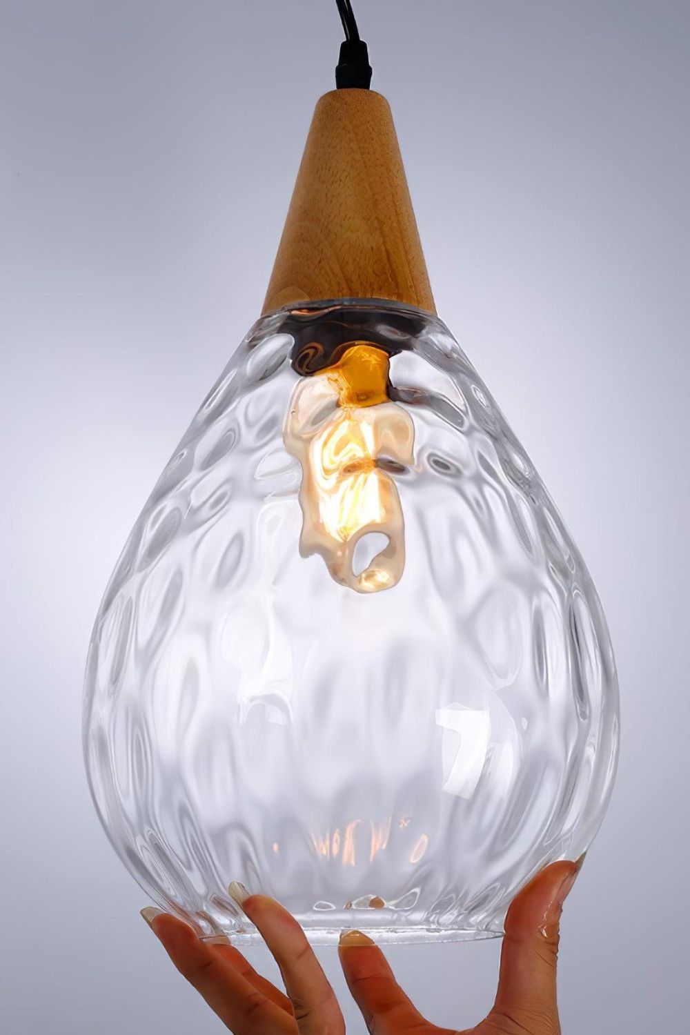 Besnier Rippled Glass Pendant Light - view 12 | everlamps