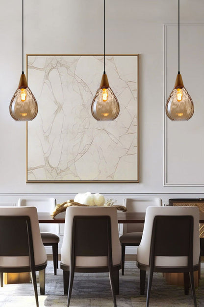 Besnier Rippled Glass Pendant Light - view 2 | everlamps