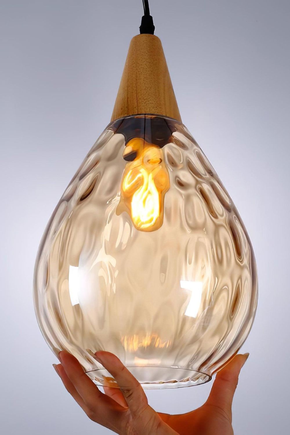 Besnier Rippled Glass Pendant Light - view 13 | everlamps