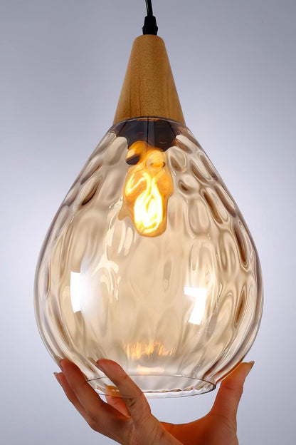 Besnier Rippled Glass Pendant Light - view 13 | everlamps