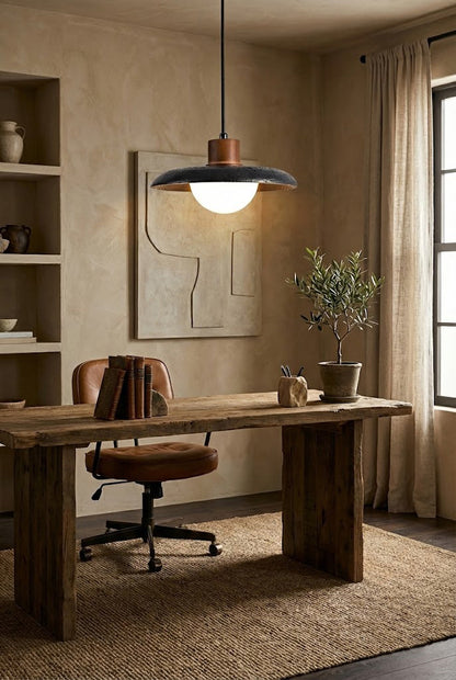 Black Travertine Dome Pendant Light - view 8 | everlamps