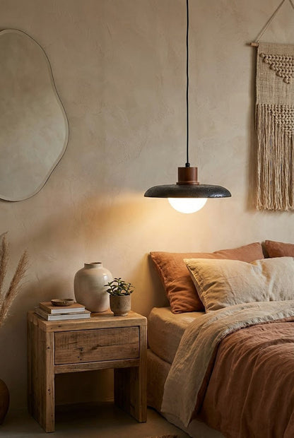 Black Travertine Dome Pendant Light - view 5 | everlamps