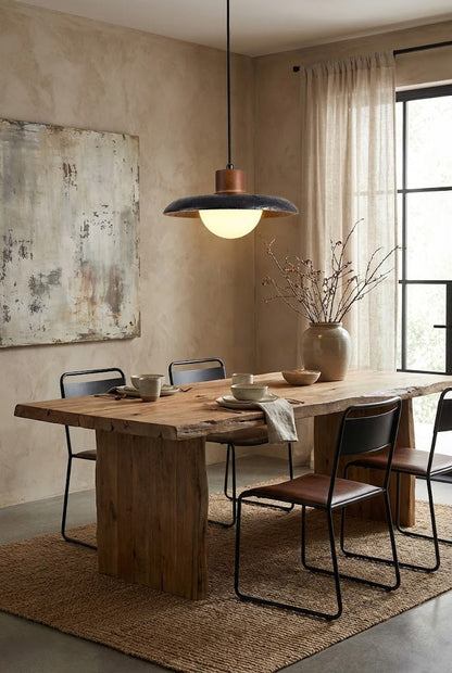 Black Travertine Dome Pendant Light - view 6 | everlamps