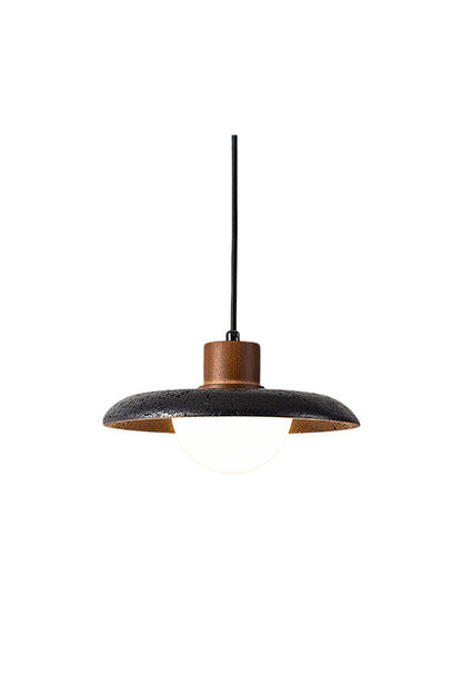 Black Travertine Dome Pendant Light | everlamps