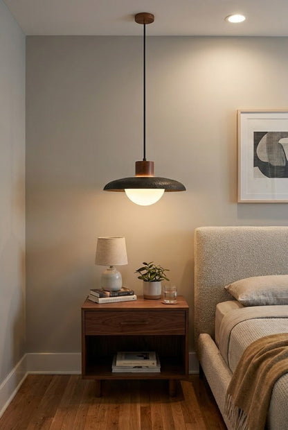 Black Travertine Dome Pendant Light - view 7 | everlamps