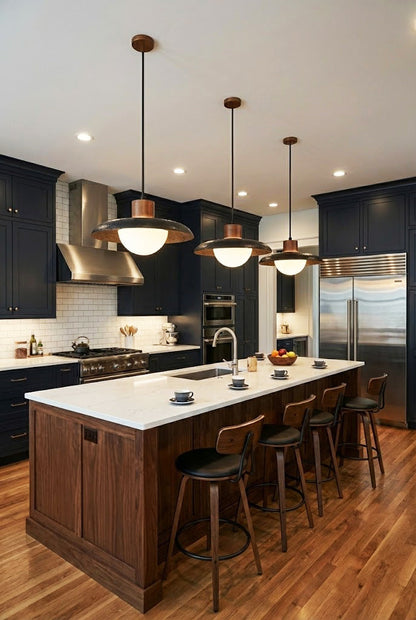 Black Travertine Dome Pendant Light - view 9 | everlamps
