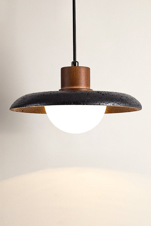 Black Travertine Dome Pendant Light - view 12 | everlamps