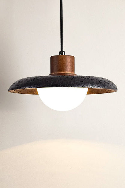 Black Travertine Dome Pendant Light - view 12 | everlamps