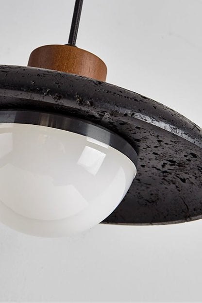Black Travertine Dome Pendant Light - view 16 | everlamps
