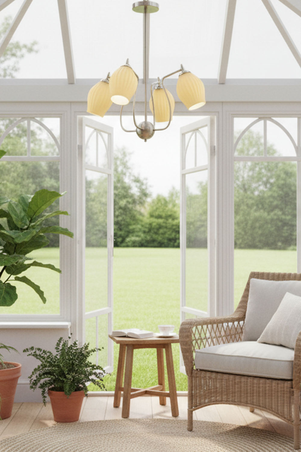 Blooming Petal  Glass Chandelier - view 3 | everlamps