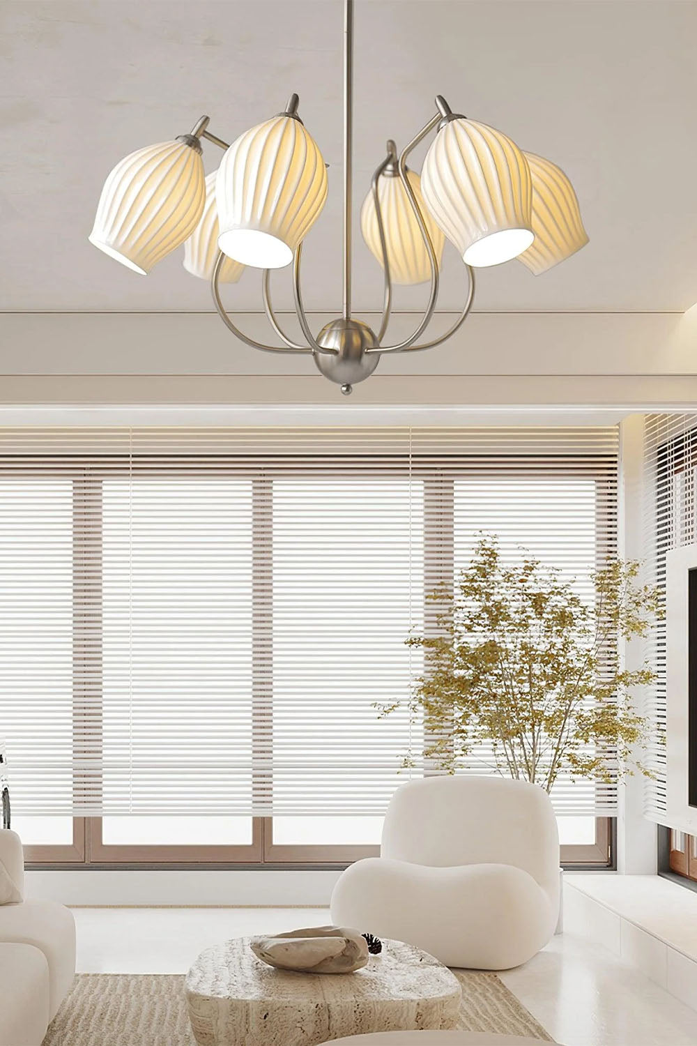 Blooming Petal  Glass Chandelier - view 6 | everlamps
