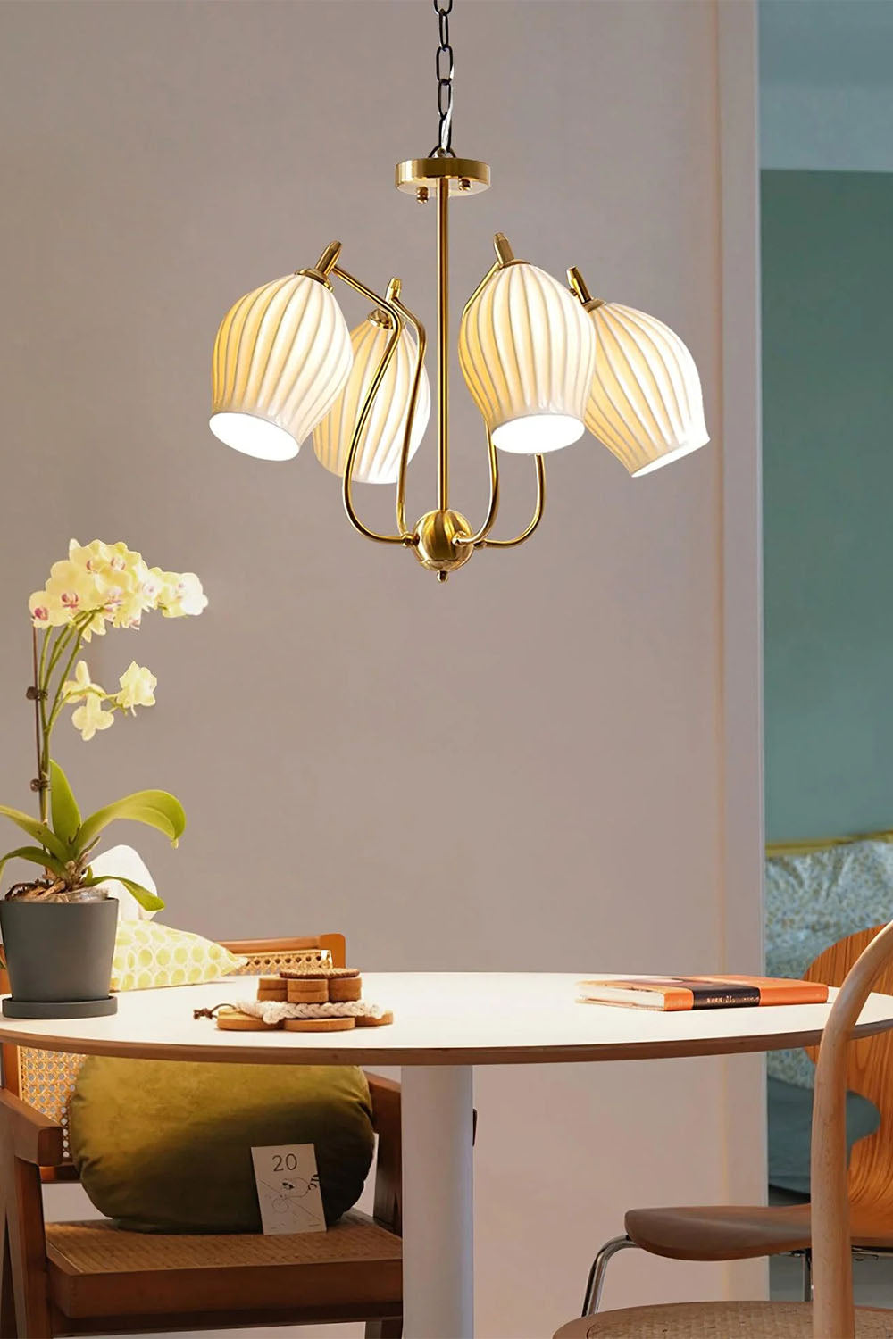 Blooming Petal  Glass Chandelier - view 7 | everlamps