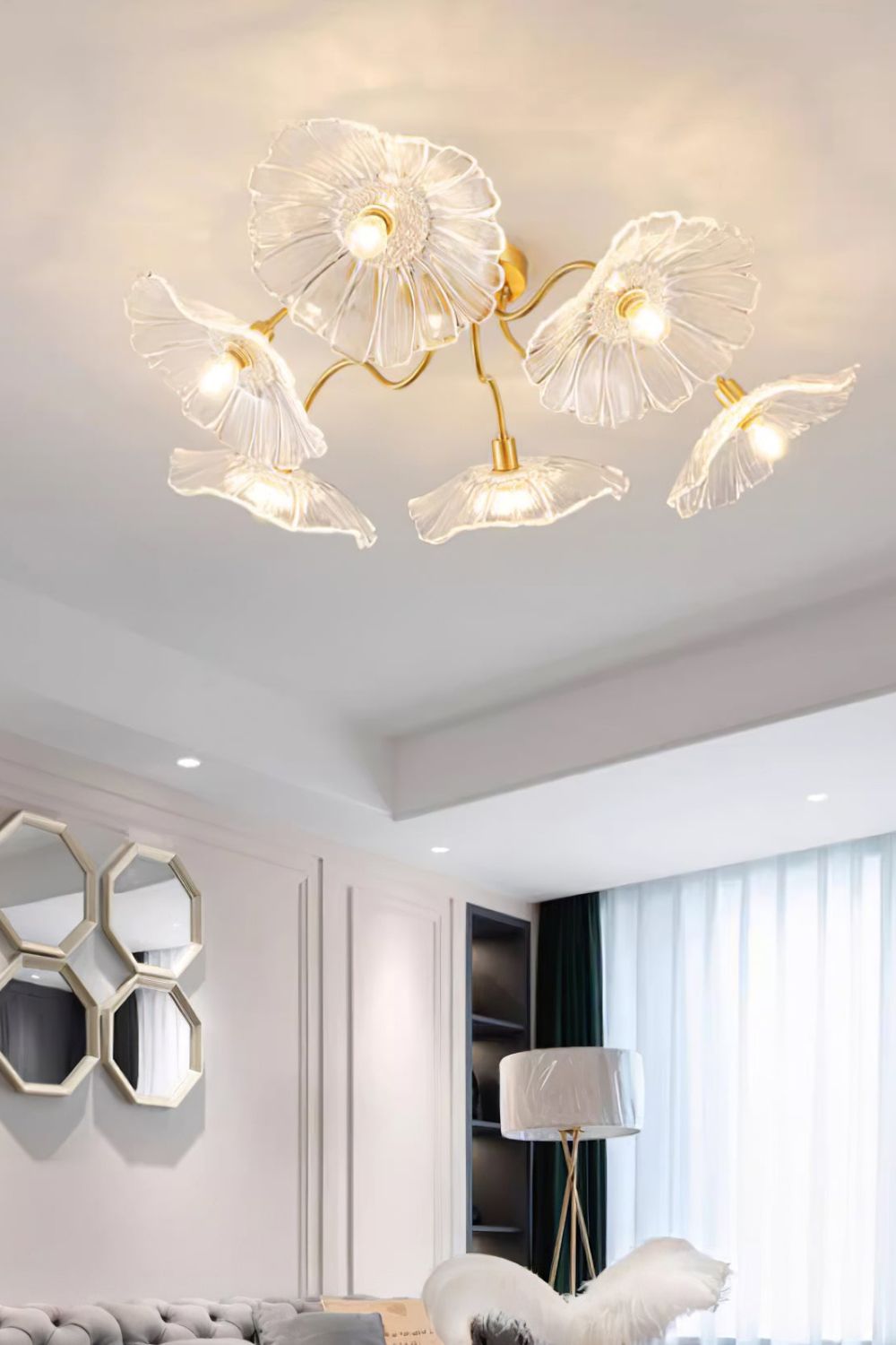Blossom Petal Glass Ceiling Lamp - view 10 | everlamps