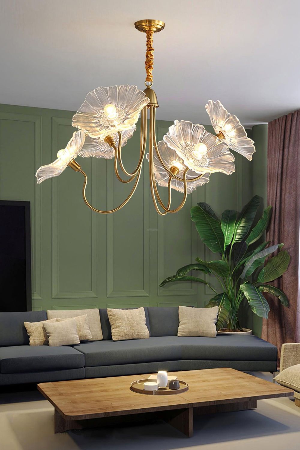 Blossom Petal Glass Chandelier - view 4 | everlamps