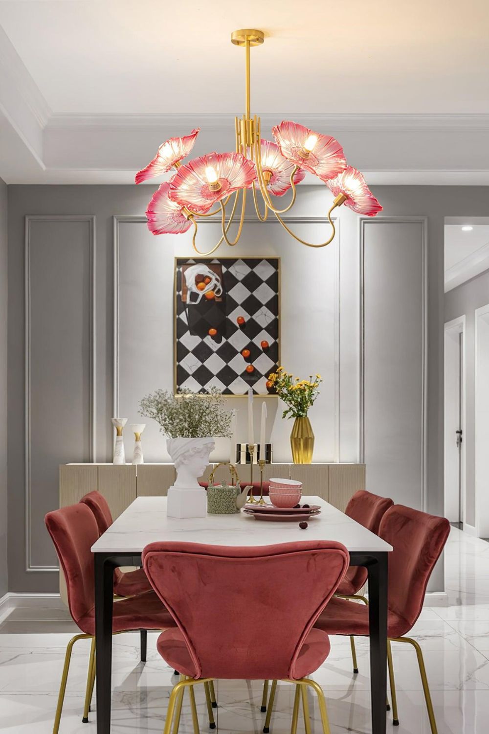 Blossom Petal Glass Chandelier - view 7 | everlamps