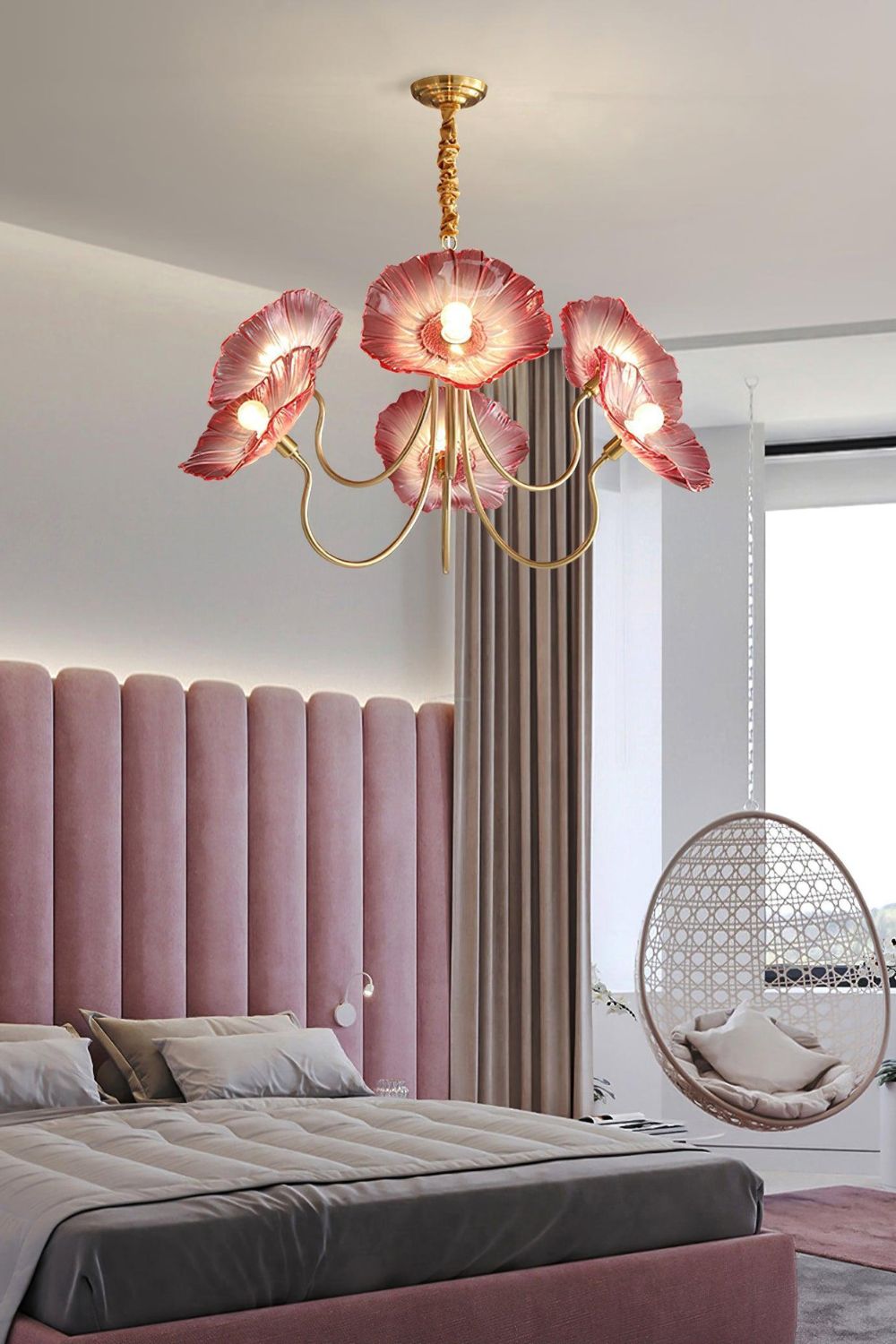 Blossom Petal Glass Chandelier - view 2 | everlamps