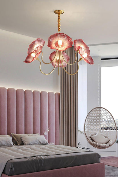 Blossom Petal Glass Chandelier - view 2 | everlamps