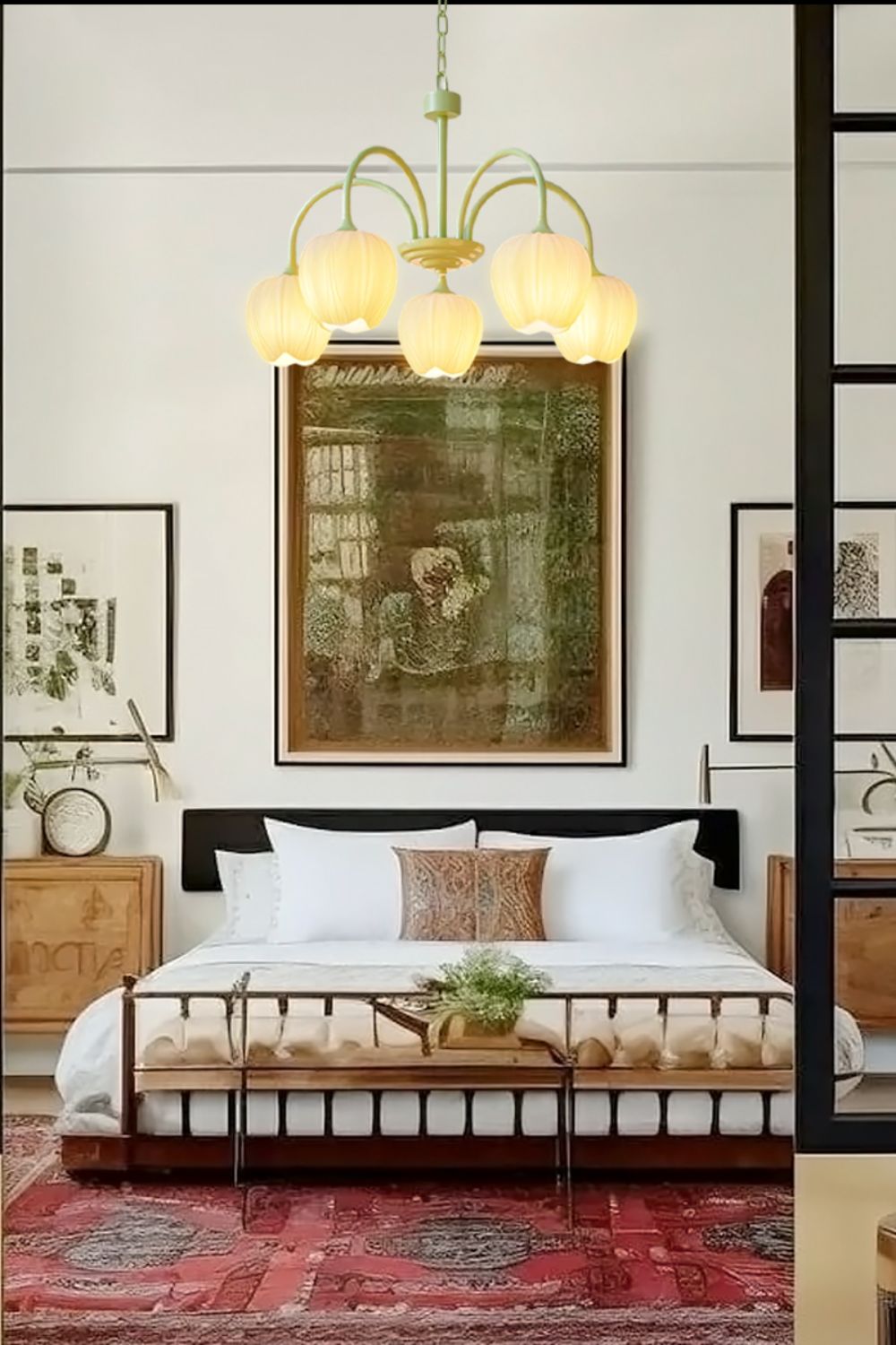 Blossom Tulip Matcha Chandelier - view 7 | everlamps