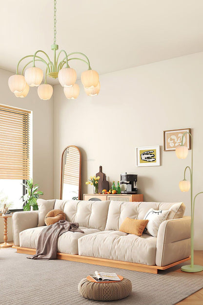 Blossom Tulip Matcha Chandelier - view 5 | everlamps