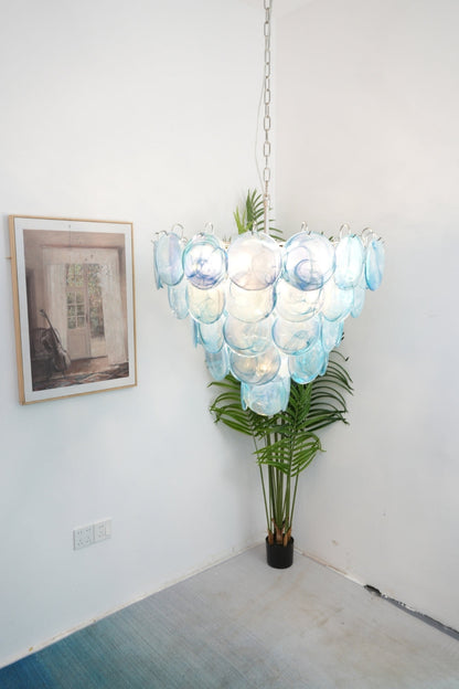 Blue Glass High Quality Art Iridescent Chandelier - view 6 | everlamps