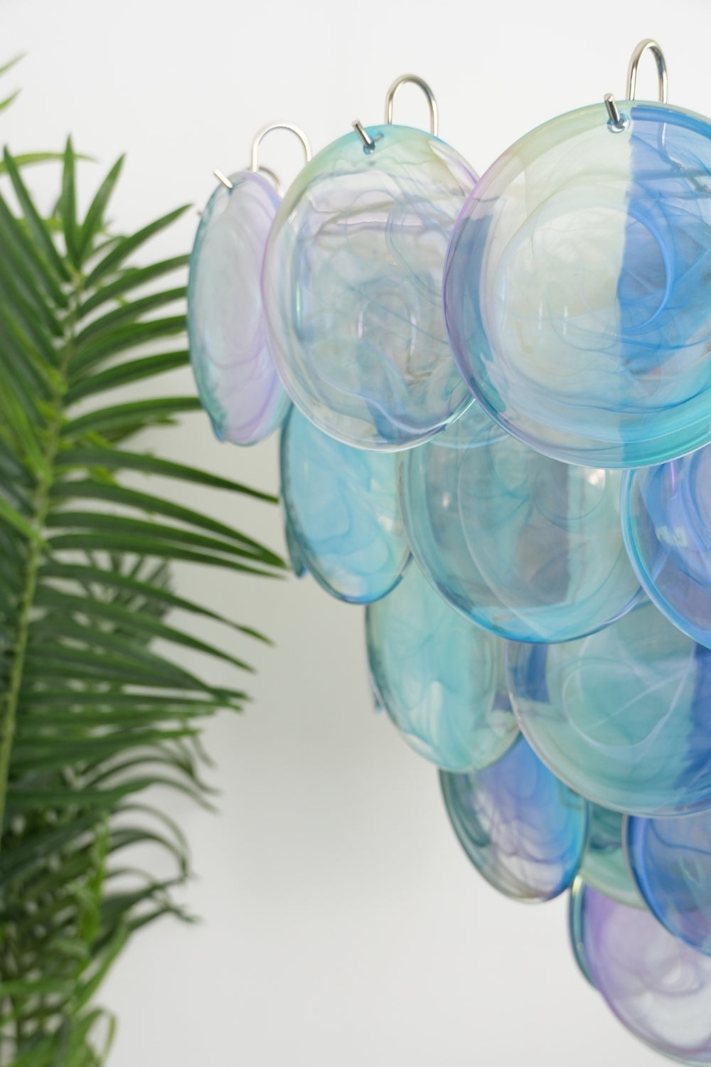 Blue Glass High Quality Art Iridescent Chandelier - view 8 | everlamps