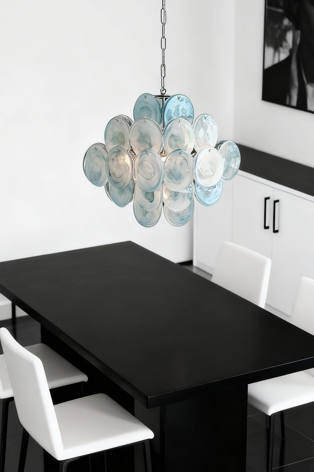 Blue Art Disk Chandelier - view 6 | everlamps