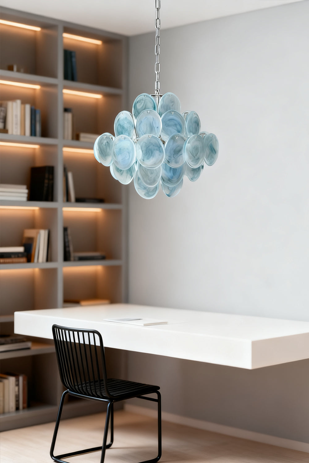 Blue Art Disk Chandelier - view 5 | everlamps